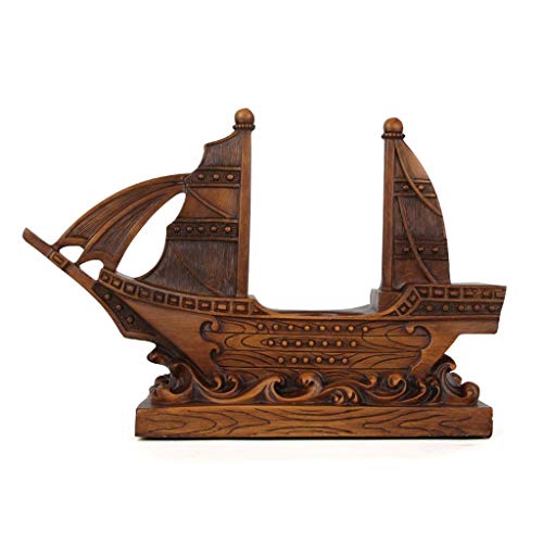 Jixi Creativo Nave cremagliera Forma Vino Holder Cabinet Decoration Ornamento Vino Rosso Modern Home Decor Accessori del Vino Supporto Regalo Portavini Portabottiglie (Color : Wood Grain)