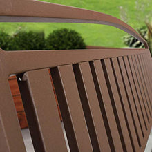 LXLH Panca da Giardino Sedile Sedia da Giardino Panca per Il Tempo Libero da Esterno Cortile Sedia Quadrata Sedia in Tubo di Acciaio di Ferro Balcone Sedia Doppia Panca Marrone 48,81 Pollici