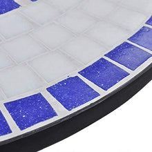 vidaXL Mobili da Giardino Esterno Tavolo Mosaico 60 cm e 2 Sedie Blu/Bianco