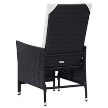 SKM Set Divani da Giardino 3 pz con Cuscini in Polyrattan Nero (30kg)
