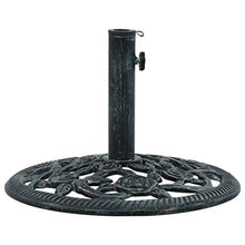 vidaXL Base per Ombrellone Stabile Resistente Regolabile Decorativo con Volute Floreali Peso Supporto Parasole Nero e Bronzo 9 kg 40 cm in Ghisa