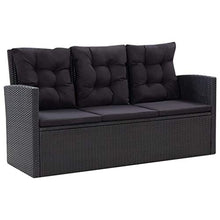 Tidyard Set Divani da Giardino, Set Divano Esterno con Cuscini in Polyrattan Nero 6 pz