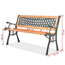 Tidyard Panca Panchina da Giardino Esterno 2 Posti in Legno con Braccioli Desing Retro 122x51x73 cm,Panca da Giardino 2 Posti,Pranca Panchina con Braccioli,Panca Panchina da Patio Terrazzo Balcone