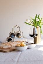 LaLe Living Scaffale per vino Dilek in ferro nero per 6 bottiglie di vino con dimensioni 23 x 15 cm per conservare bottiglie di vino e acqua in design geometrico