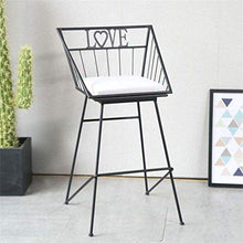 LWW Sgabelli, poggiapiedi Cuscino da pranzo Sedia per la casa Chair Nordic Ferro battuto moderna Minimalista casual Metallo Oro Bar Sgabelli Bistro Cafe Tempo libero,Nero,SeatHeight65cm
