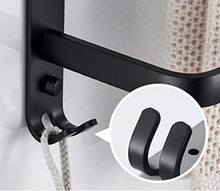 Portasciugamani Nero Portasciugamani a Parete Portasciugamani a 3 Strati con Gancio, Portasciugamani da Bagno, Due metodi di Installazione Mensole da Bagno da 50 cm