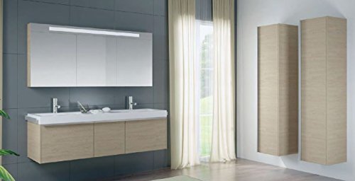 Sinistro Cassetto per mobile in legno laccato lucido con 3 porte per lavabo RIHO ANDORA 160 x 48 x 40 cm