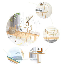 TONG HXF- Tavolino Basso Creativo in Vetro Ferro battuto tavolino Soggiorno Divano Comodino Durevole (Color : White)