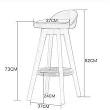 YDD Sgabello da Bar Girevole in Legno massello, Cotone/Imbottitura Morbida, Imbottitura in Spugna ad Alta densità, Struttura in Legno massello, Schienale Curvo, Elegante seggiolone Casual