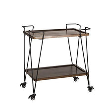 YIN YIN Carrello per Ripiani Scaffale Doppio in Legno in Ferro battuto Mobile conveniente Grande Cucina da Cucina Ristorante teiera Nera 75X45X85cm Carrello a rulli (Color : A)
