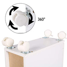 ease Mobile da bagno con ruote con 2 cassetti Carrello portaoggetti da cucina in legno Mobile da bagno 15 × 33 × 66.5 CM Bianco