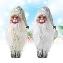 NUOBESTY Copri Bottiglia di Vino di Babbo Natale Copribottiglie di Vino di Natale Copri-Cappello a Cilindro Ornamento di Babbo Natale per Decorazioni Natalizie (Argento E Dorato)