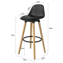 SoBuy Sgabello Bar Sgabello Cucina Alto Sedia Alto da Bar Altezza del Sedile: 70 cm Gambe in Legno Massiccio di faggio Nero FST70-SCH