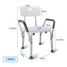 WEIJINGRIHUA Sedia da Doccia per Anziani Sgabello da Bagno Regolabile in Altezza con Braccia e sgabelli di Sicurezza dello Schienale per Il Bagno Guida per la Mobilità disabili (Color : Blue)