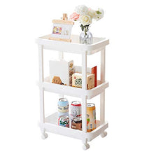&ripiano di stoccaggio Scaffalature multifunzione Creative Home Living Room Cucina a 3 strati Mobile con ruote Rack Bianco Scaffale di finitura