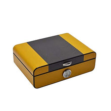 QinWenYan - Contenitore per sigari in fibra di carbonio per ufficio e casa, in legno massiccio, per sigari, umidit , regolabile, per sigari, colore: marrone, dimensioni: 28 x 20,5 x 10 cm