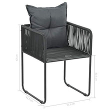 SKM Set da Pranzo da Giardino 7 pz in Rattan PVC Nero e Marrone (51.8kg)