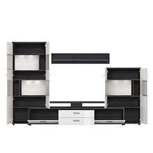 Homeface Esprit VA-02 - Set da 4 pezzi con parte frontale: melammina laccata bianco/corpo: antracite, senza illuminazione a LED, senza decorazione