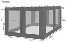 QUICK STAR 4 pannelli laterali con zanzariera 300x195cm Antracite per gazebo 3x3m