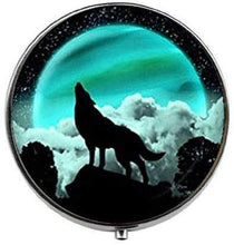 Wolf Moon – Scatola porta pillole con ciondolo a forma di luna – scatola per caramelle in vetro
