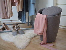 WENKO Sgabello portabiancheria Candy grigio effetto lino, ABS, 36 x 50.5 x 36 cm, Grigio