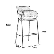FLYTYSD Sgabelli Bar Sedia Poggiapiedi Sgabello Alto Sedie Pranzo Come Sgabello Sedile Capitonné Tessuto Velluto Gambe Metallo Dorato per Cucina, Pub, Sgabello Colazione, Altezza Seduta 75 Cm,Grigio