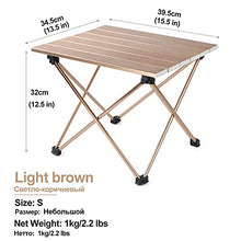 HANYF Tavolo da Picnic, Tavolo in Lega di Alluminio Pieghevole Ultraleggero Tavolo Pieghevole Portatile, Sacchetto di Stoccaggio, Adatto per Esterno, Campeggio, Picnic, Barbecue, Spiaggia, Pesca,M