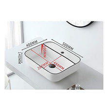 XIAOLULU Lavabo in Ceramica Ovale Controsoffitto Bacino di Ceramica Lavabo Art Semplice controsoffitto Lavabo for la casa Lavabo Lavabo WC (Color : White, Size : 50x40x14cm)