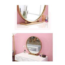 LULUTING Specchio Trucco Specchio for Il Trucco, in Ferro battuto Oro Rotondo Specchio Decorativo, Desktop Mirror Principessa, Studio scrivania Specchio, Appeso a Parete a Specchio.