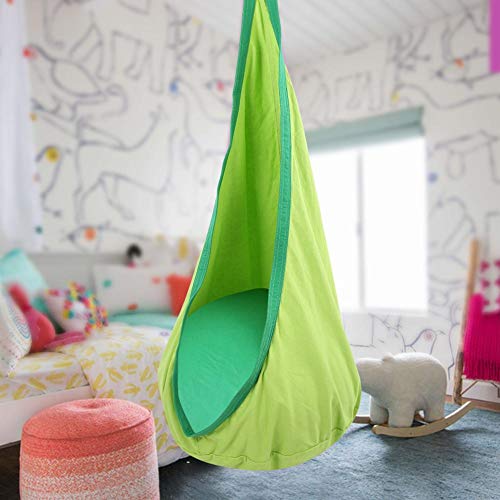 Longzhuo Sedile Altalena per Bambini, Amaca per Sedile sospeso, Gancio per Sedia per Bambini per Interni ed Esterni con Fibbia(Verde)