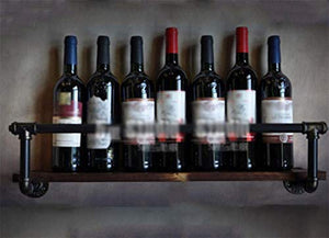 Wygwlg Portabottiglie da Parete, espositore per Vino per modellazione di Tubi, per Cucina, Sala da Pranzo, Bar, Arredamento per la casa e la Cucina, Completamente assemblato,80CM