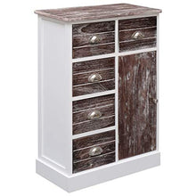 SKM Credenza con 10 Cassetti Marrone 113x30x79 cm in Legno