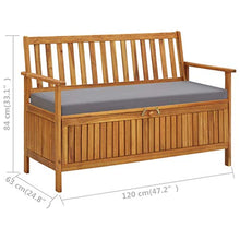 FAMIROSA Cassapanca da Giardino 120 cm in Legno Massello di Acacia-0276