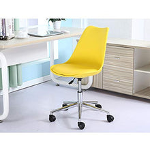 AMBH Sgabelli da Bar Moderni Regolabili in Altezza con Schienale Girevole Sgabello in Altezza Sgabello da Cucina in Metallo in Pelle Sgabello da Ufficio per Interni Cafe Bianco Nero(Color:Giallo)