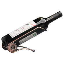 Almabner - Portabottiglie da vino autoportante, elegante in ferro battuto, supporto decorativo per bottiglie di vino rosso, per casa, ristorante e cena, tavolo