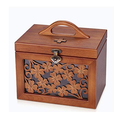 Scatola per Medicinali Medicina Box, Medicina Storage Box, Household medicina d'urgenza di sicurezza, modello Mano-Intagliata, multi-funzione di sicurezza, con la maniglia Contenitore per Medicinali