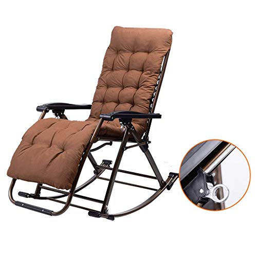 FGVBC Sedia a Dondolo da Giardino reclinabile per Adulti Relax Comfort Sedia da Sdraio Pieghevole Sedie a Sdraio Reclinabile con Cuscini per Patio Portico Giardino Prato Campeggio