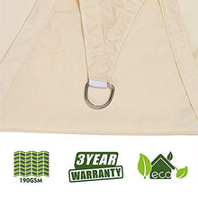 Bluecool Vela Ombreggiante 4X4m Tenda da Sole per Esterno Anti-UV Impermeabile Resistente a Strappi Protezione Solare Facile da Installare per Patio Piscine Giardino, Beige-Bianco