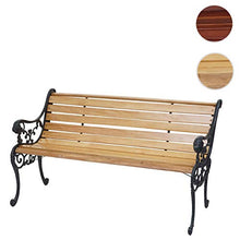 Mendler Panca panchina da Giardino terrazza HWC-F98 Legno ghisa - 3 posti 160cm Naturale