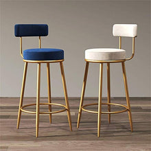 Sgabello da bar Sgabello sedia di velluto imbottito Poggiapiedi Sgabello spugna Schienale con i piedini del metallo dell'oro Bancone Sedia for Bar Bistro cucina pranzo Chair Max.carico 400lb