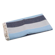 Weisin Dining Table Cloth Blue Spliced Stripe Tassel Tablecloth Decorative Home Accessory,Blu Navy