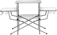 Tavolo da picnic all'aperto Tavolo da campeggio pieghevole, tavolo da barbecue all'aperto in alluminio con portamaggio di conservazione Ganci e borsa da trasporto, tavolo da picnic portatile per BBQ B
