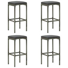 Tidyard Set di Tavolo da Bar con 4 Sgabelli da Bar da Giardino con Cuscini in Polyrattan,Set Tavolo e 4 Sedie da Bar in Rattan per Esterno,Penisola da Gardino per Esterno