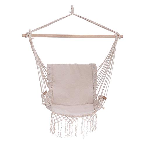Xhtoe Sedia Amaca Sedia Amaca in Cotone Sedia Sospesa di Sicurezza Oscillante Carico Massimo 120 kg Outdoor Indoor Garden Camping Comfort E Durata