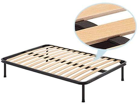 Europrimo Rete a Doghe alla Francese 140x190 cm Struttura in Ferro con doghe in Legno Ortopedica Piedi 35 cm smontabili Inclusi