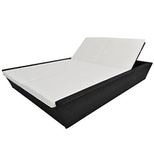Festnight Lettino Prendisole Matrimoniale a Doppio in Polirattan Marrone/Grigio da Giardino/Patio/Mare/Piscina/Spiaggia per Esterno 200 x 138,5 x (30-73) cm