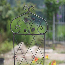 QILIN Palizzata del Giardino, Griglia in Ferro, Recinzione Decorativa, Barriera per Animali, Struttura per Rampicanti, Uccelli E Foglie, Verde Invecchiato/Bianco Invecchiato (2 Pezzi)