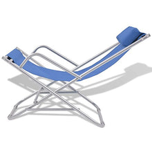 vidaXL Sedie Sdraio Reclinabili 2 pz Blu Acciaio 69x61x94cm Lettino Prendisole