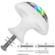 Calcio arcobaleno 4 PCS Pomelli per Porta, Pomolo per Mobile, Pomelli per Mobili con Viti, Maniglia per Armadietto, Pomelli per Porta, Pomelli per Cassetti per Porta, Armadio, Cassetto e Credenza