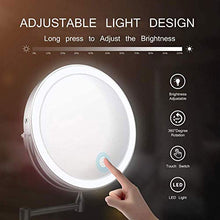 HGXC Specchio per Il Trucco a Parete Specchio per Il Bagno con ingrandimento in Acciaio Inossidabile Touch Screen a Parete, USB Ricaricabile